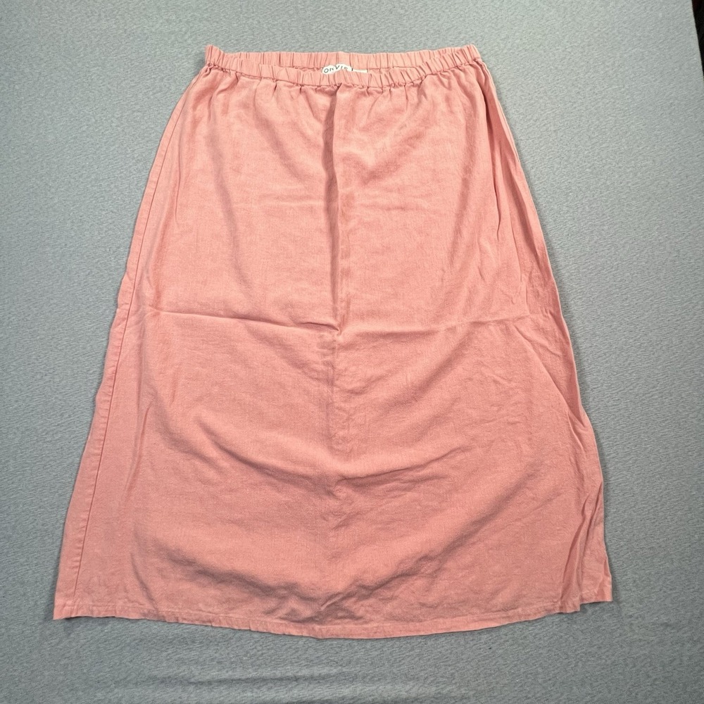 Vintage Orvis Skirt Womens 18 Pink Linen Blend Casual Western